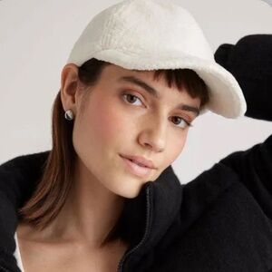 NWOT QUINCE Sherpa Baseball Cap Hat Recycled Polyester 4189
